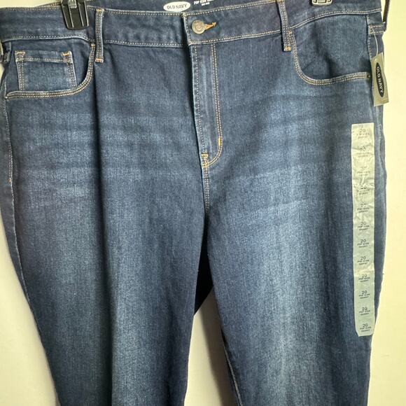 NWT Old Navy Women Pop Icon Skinny Jeans Dark Blue Size 20 Straight Leg Mid Rise - Picture 4 of 7